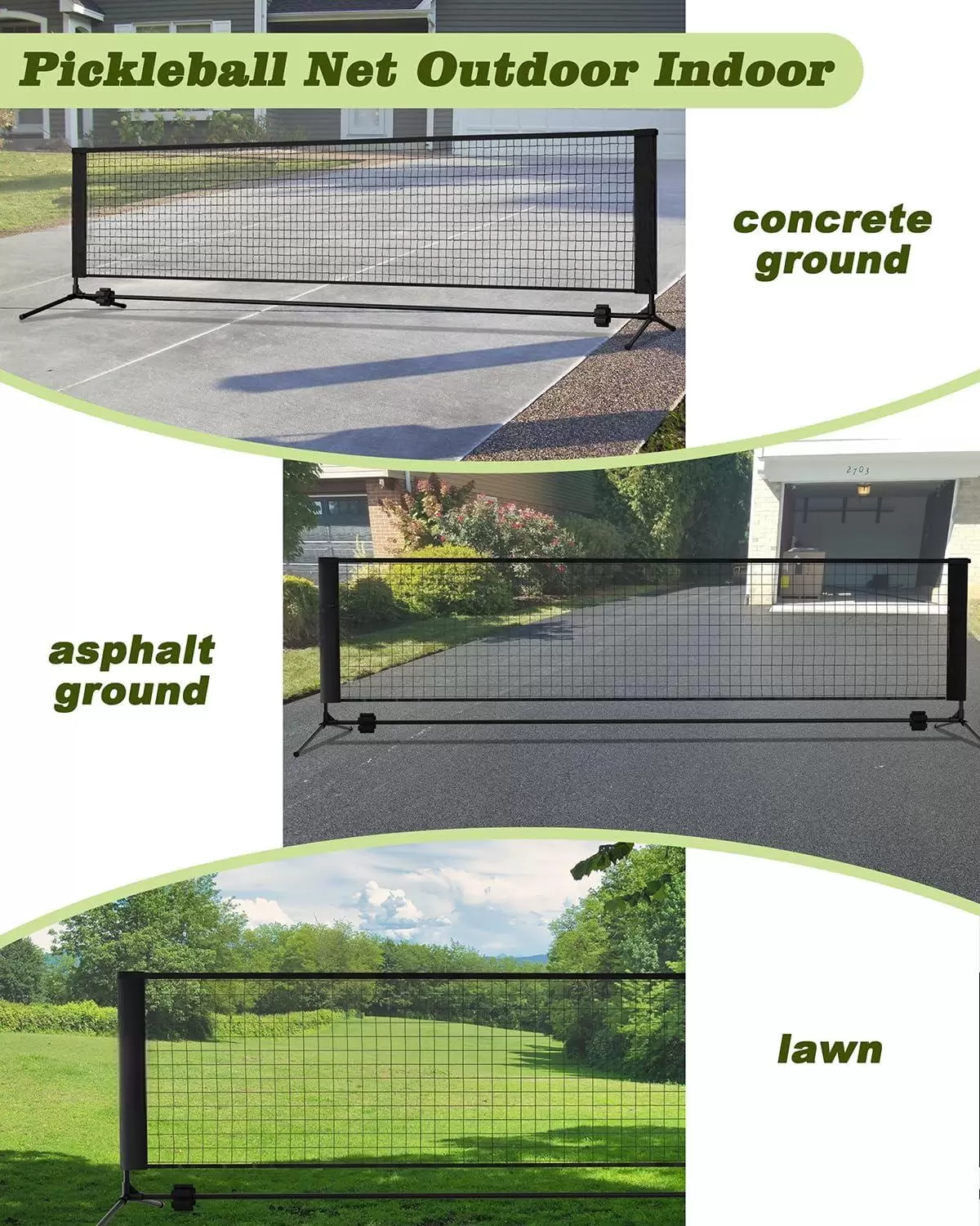 Rete da mini pickleball pieghevole