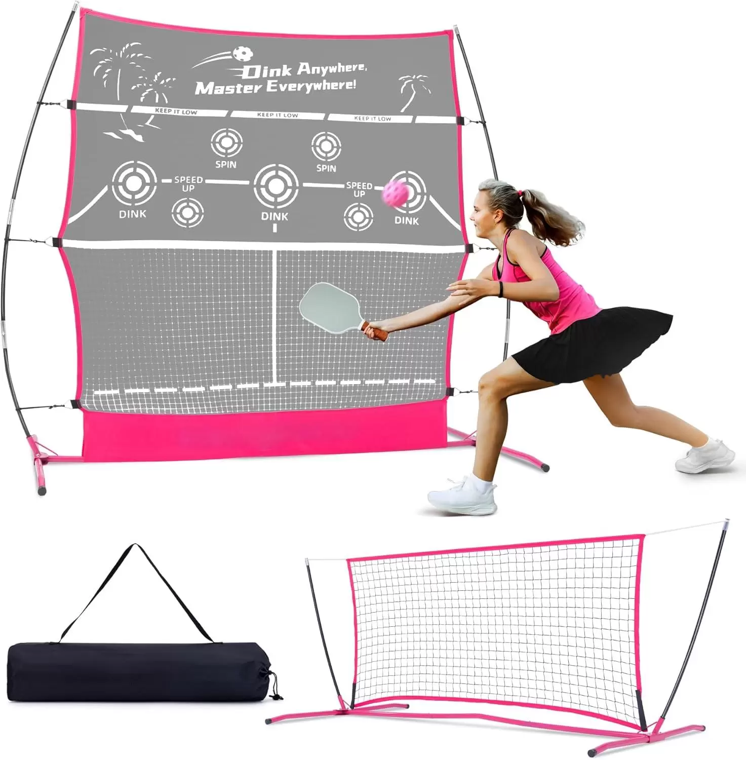 Rete rimbalzante da pickleball 2 in 1 da 6*6 piedi