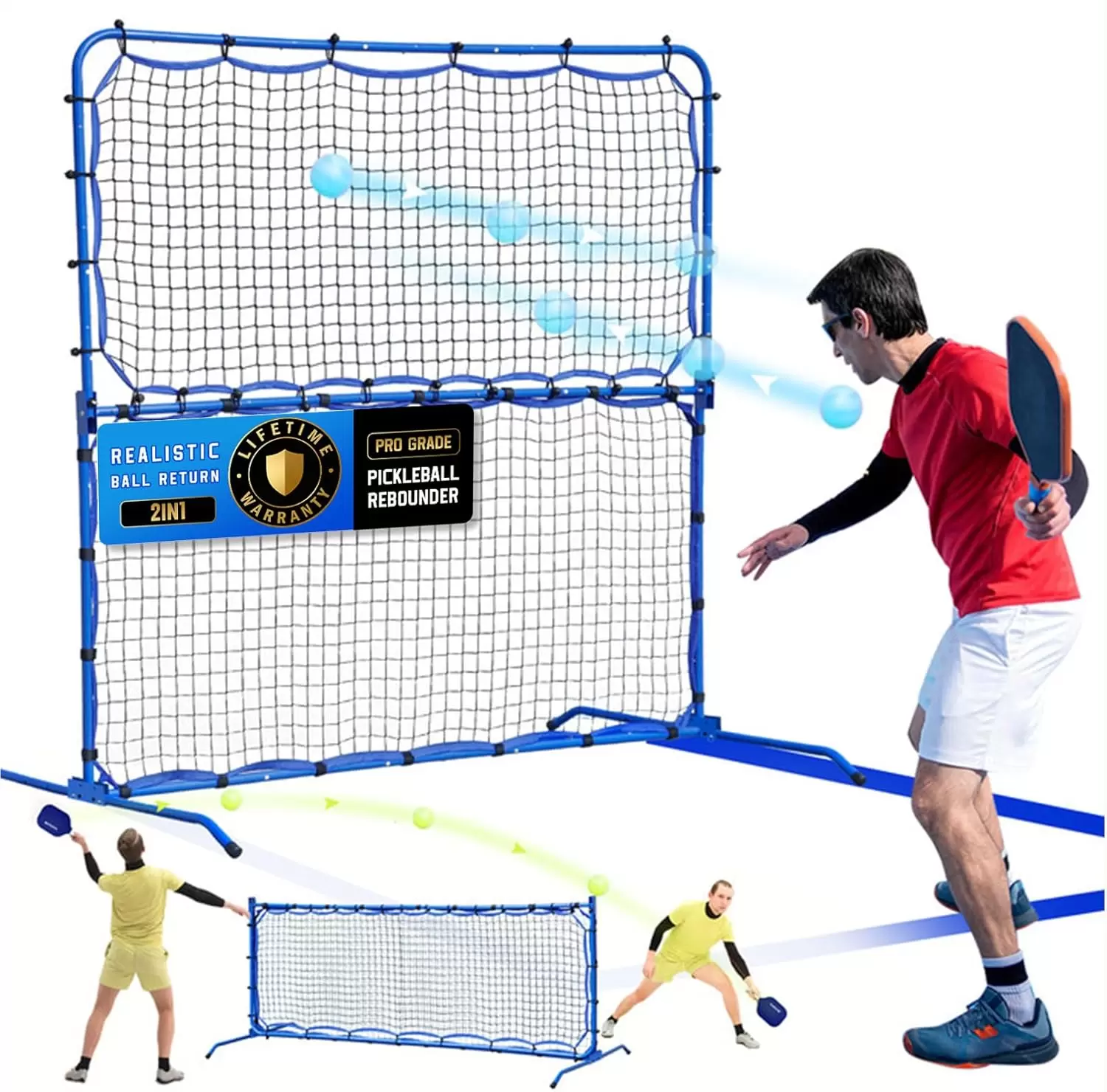 Campo da pickleball 2 in 1 con tubo in acciaio da 5,8*5,4 piedi