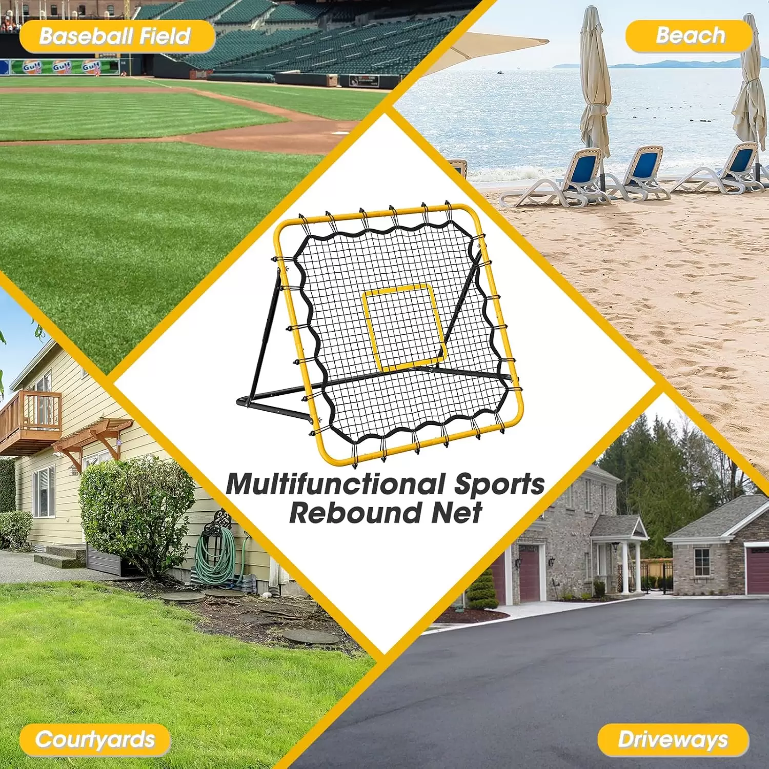 Rete di rimbalzo multisport ad angolo regolabile I