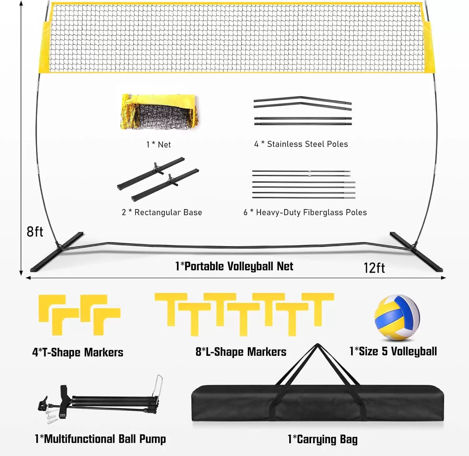Rete portatile per allenamento di pallavolo