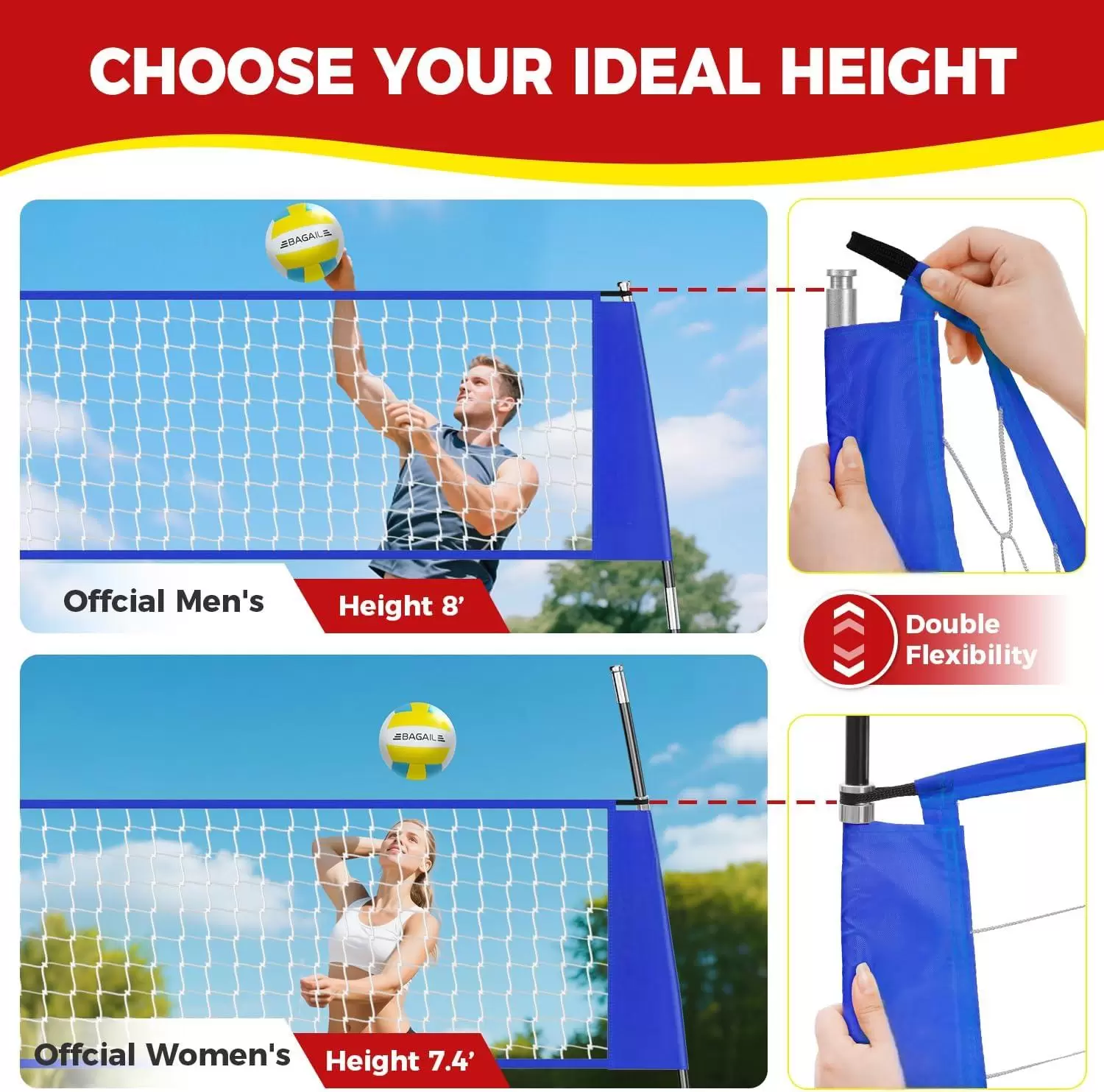 Rete portatile per allenamento di pallavolo