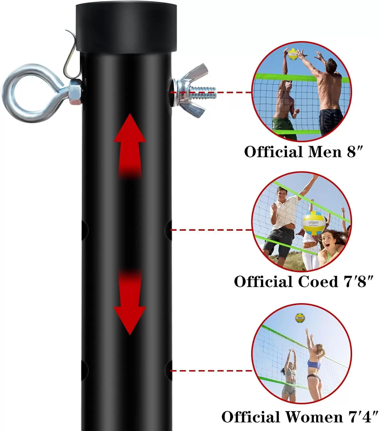 Rete da allenamento di pallavolo multifunzionale a lunghezza regolabile