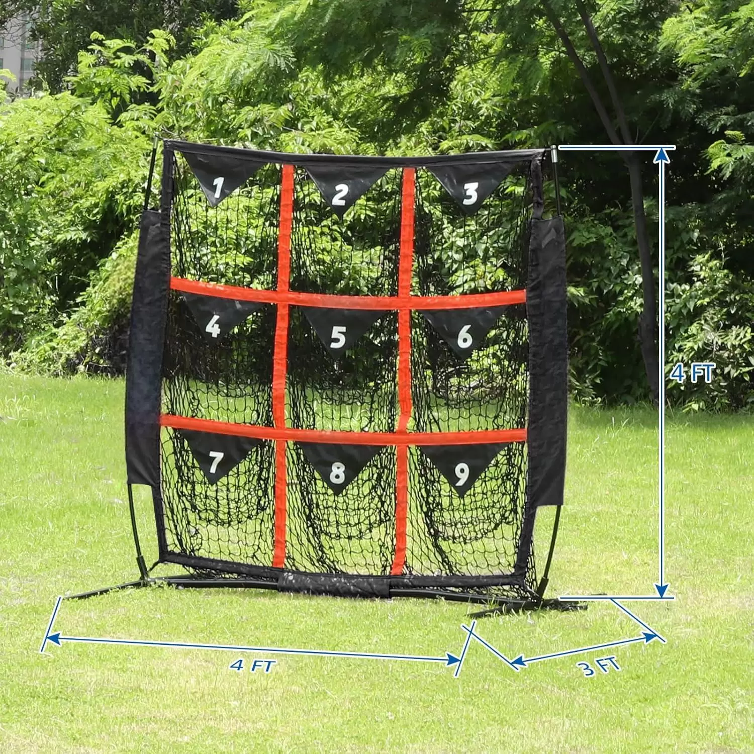 Rete da allenamento per baseball a 9 fori, 4x4 piedi.