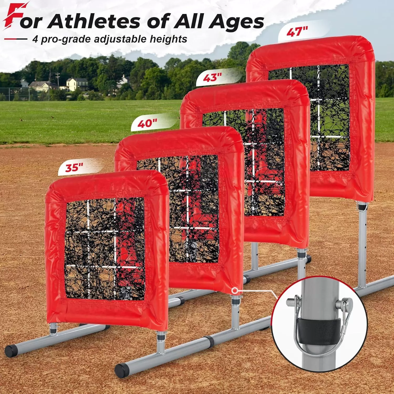 Rete da lancio per baseball e softball a 9 fori, stile professionale.