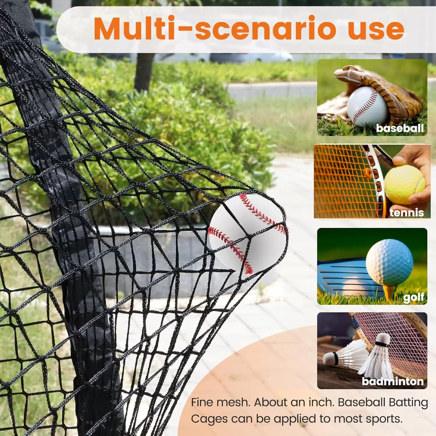 Rete di protezione per baseball e softball