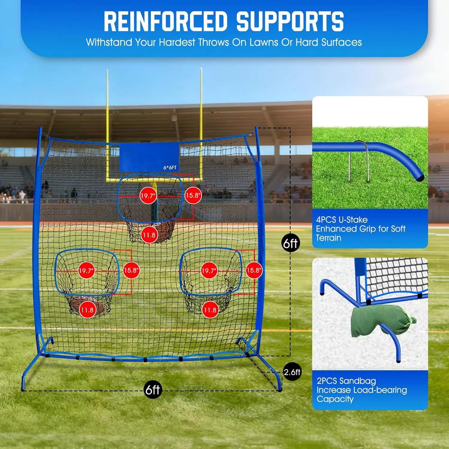 Rete per allenamento di lancio nel rugby II