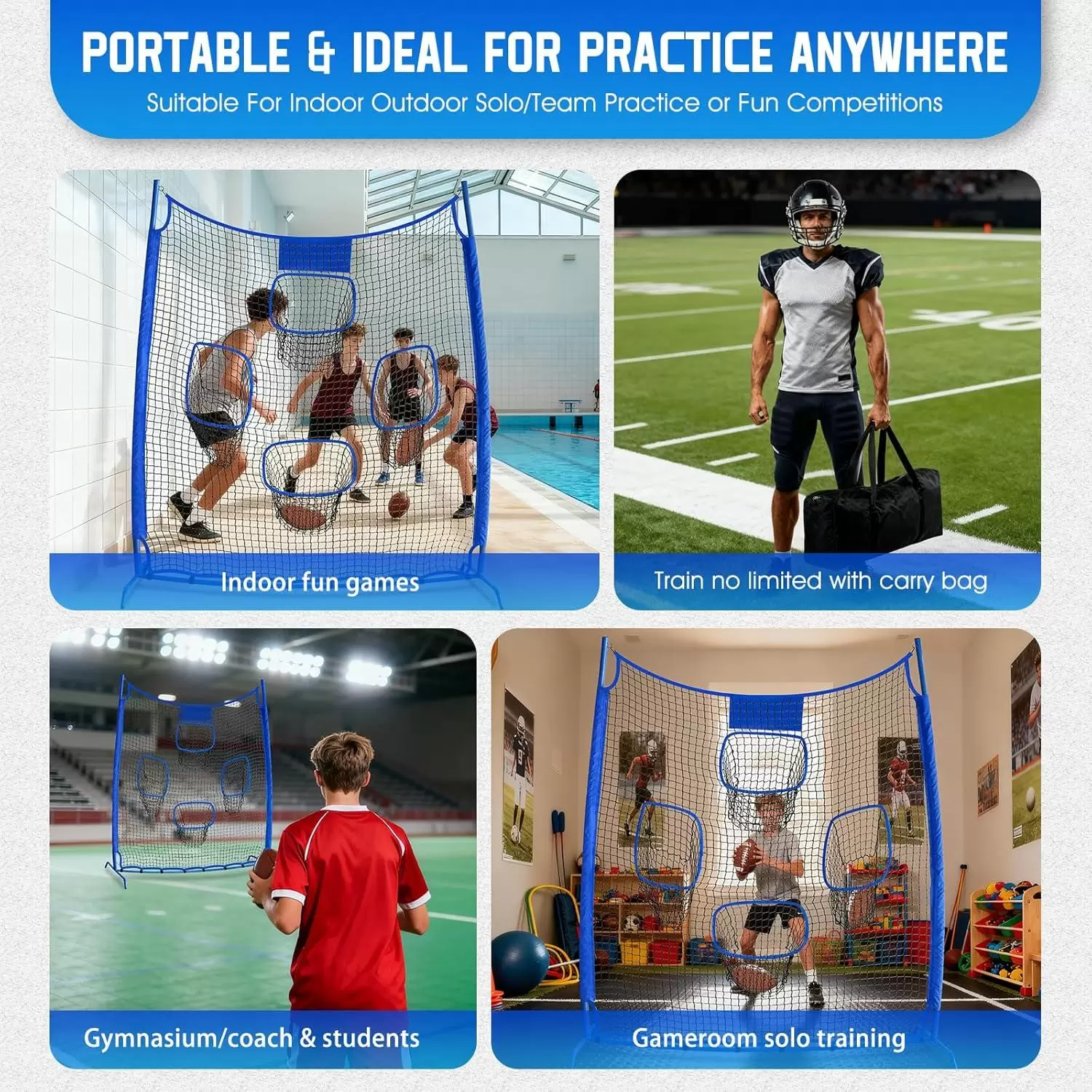 Rete per allenamento di lancio nel rugby IV