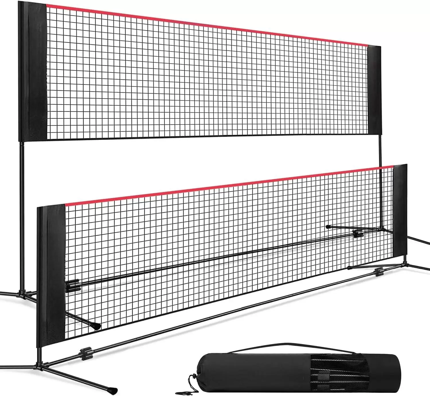 Rete da allenamento per badminton e pickleball pieghevole e portatile 2 in 1