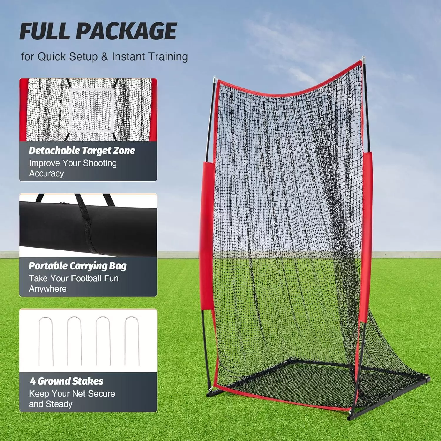 Rete da allenamento per rugby 4x7 piedi