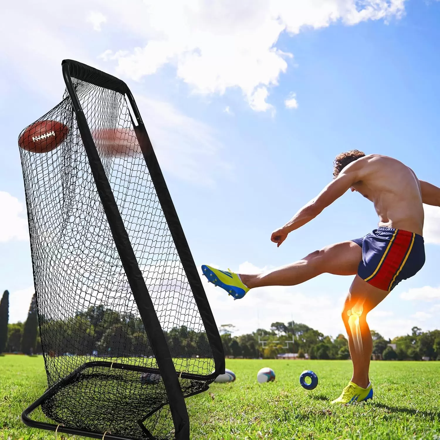 Rete di allenamento per rugby a tubo tondo rinforzato