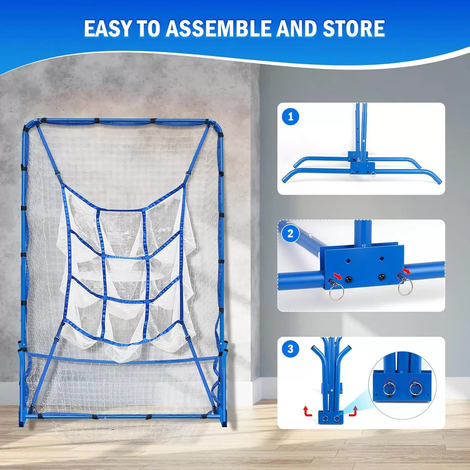 Ottimizzazione dell'allenamento di baseball con rete da lancio dotata di zona di strike ed esercizi di rete.