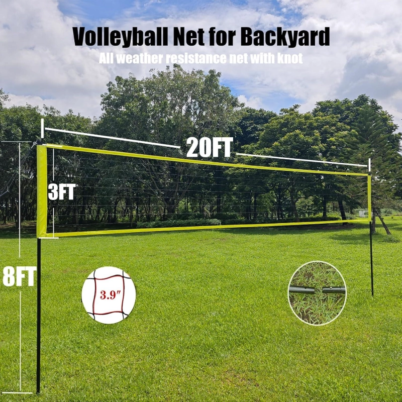 Rete da allenamento di pallavolo multifunzionale a lunghezza regolabile